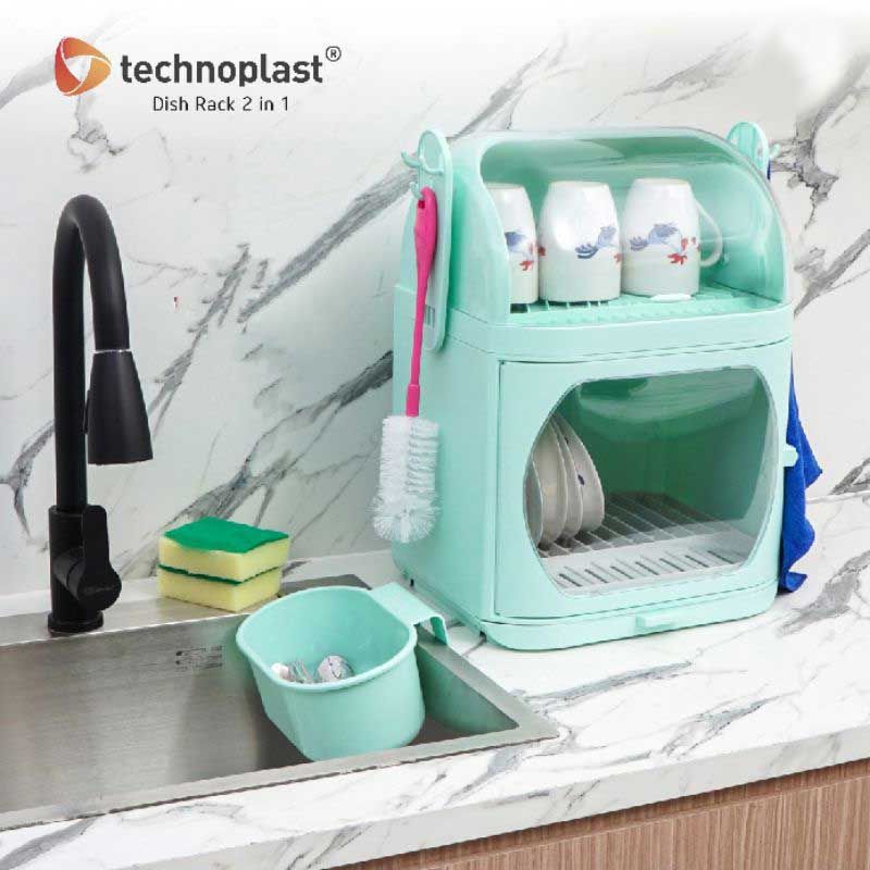 Dish Rack 2 In 1 Technoplast Rak Piring Tutup Tosca - 1