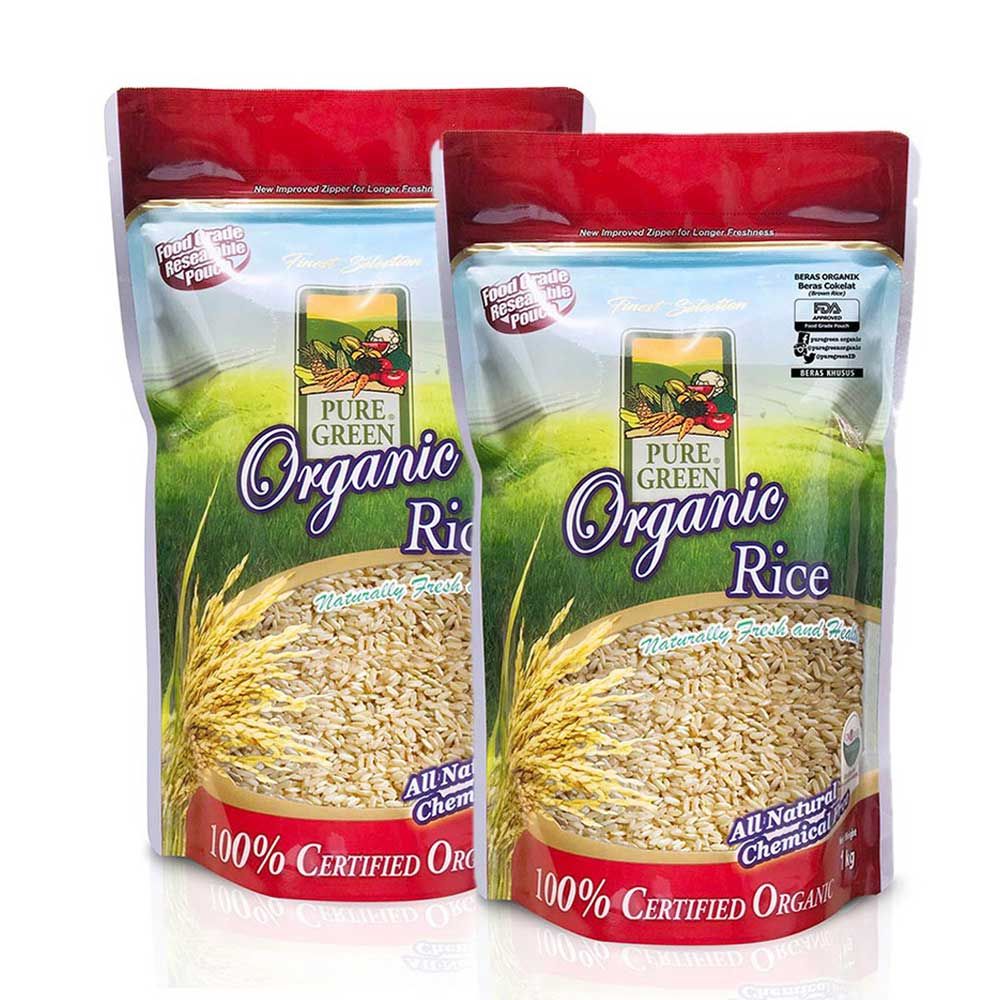 Puregreen Organic Brown Rice Paket 2x1kg - 1