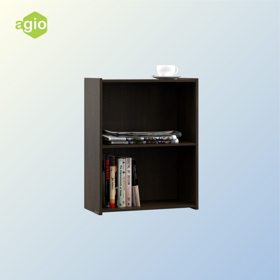 Oggi - Rak Susun Bookcase Agio Sigma RSG 2C - Dark Walnut - 2