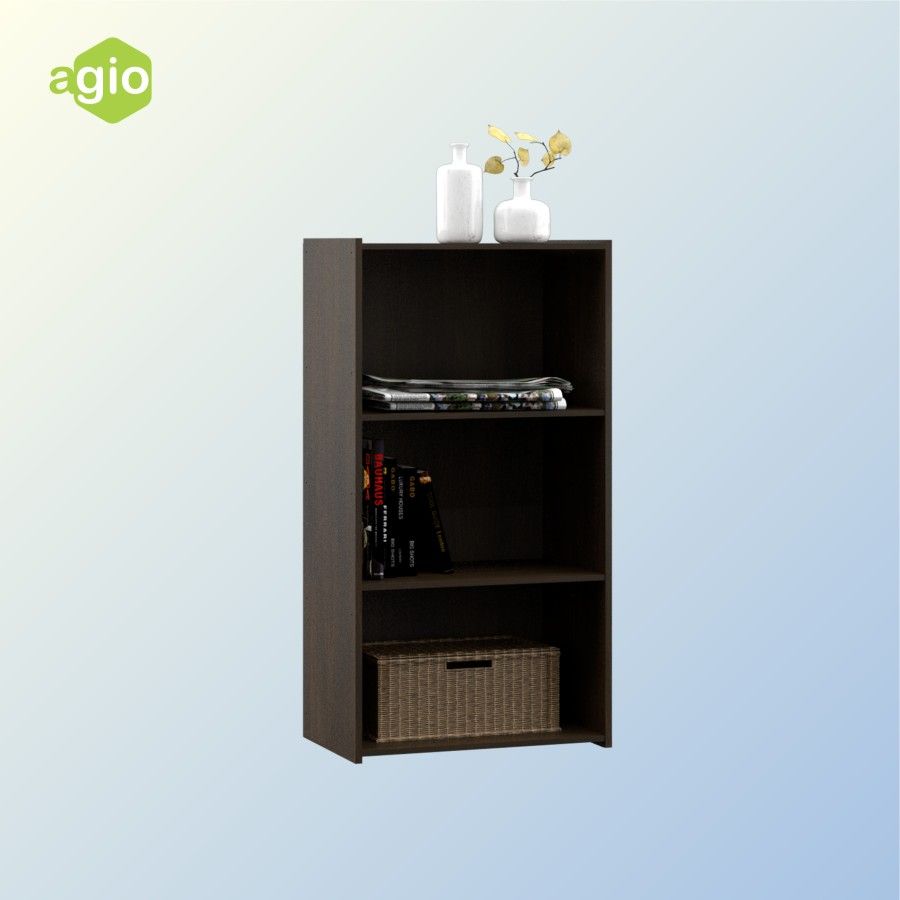 Oggi - Rak Susun Bookcase Agio Sigma RSG 3C - Dark Walnut - 2