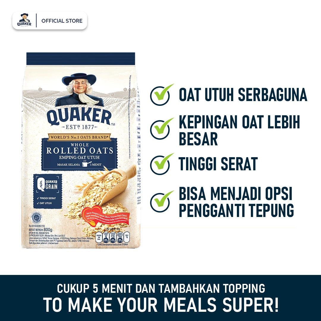 Quaker Rolled Oat 800g FREE LunchBox - 3