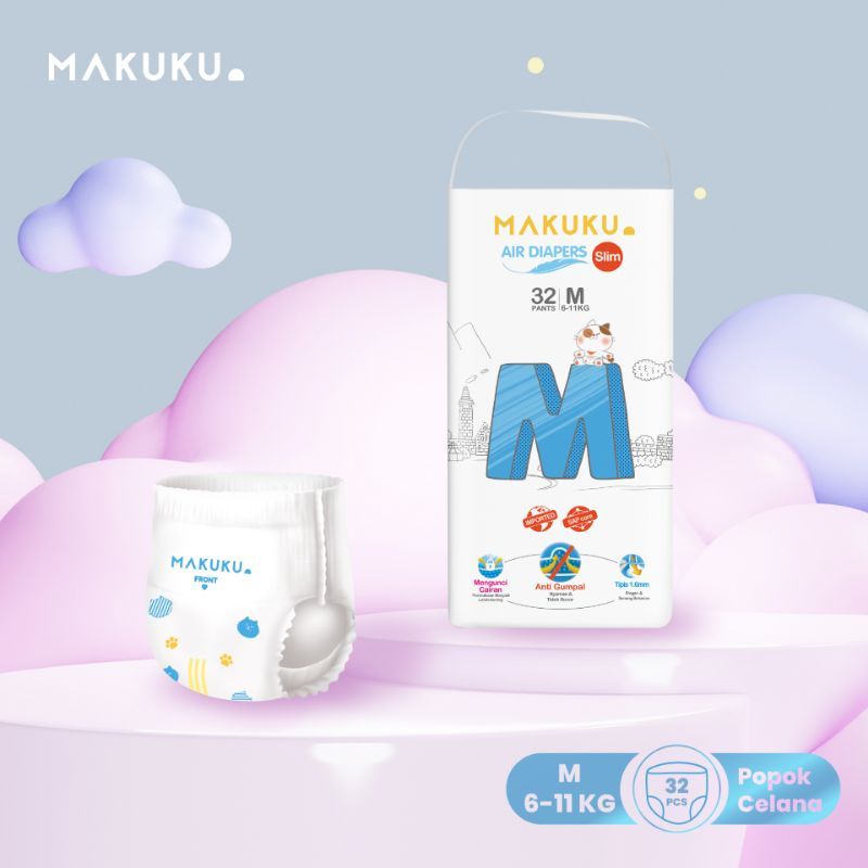 MAKUKU Air Diapers Slim Pants M 32 - 1