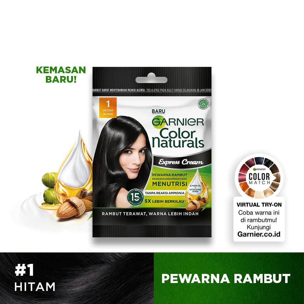 Garnier Color Natural Express Cream Hitam Alami Sachet - 1