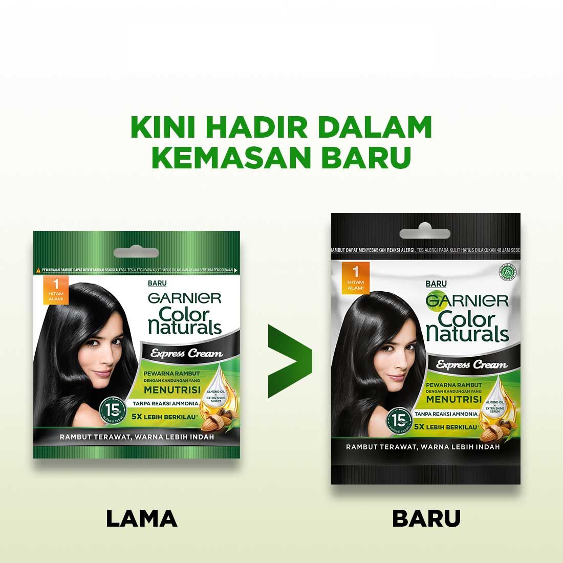 Garnier Color Natural Express Cream Hitam Alami Sachet - 2