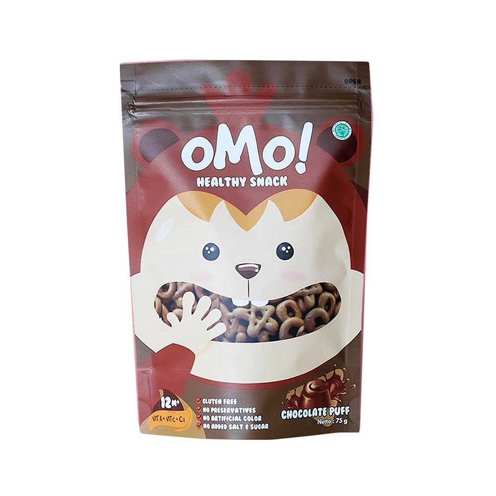 OMO! Puff - Snack Healthy Baby untuk Bayi Sehat 75 gram 1+ tahun Chocolate - 1