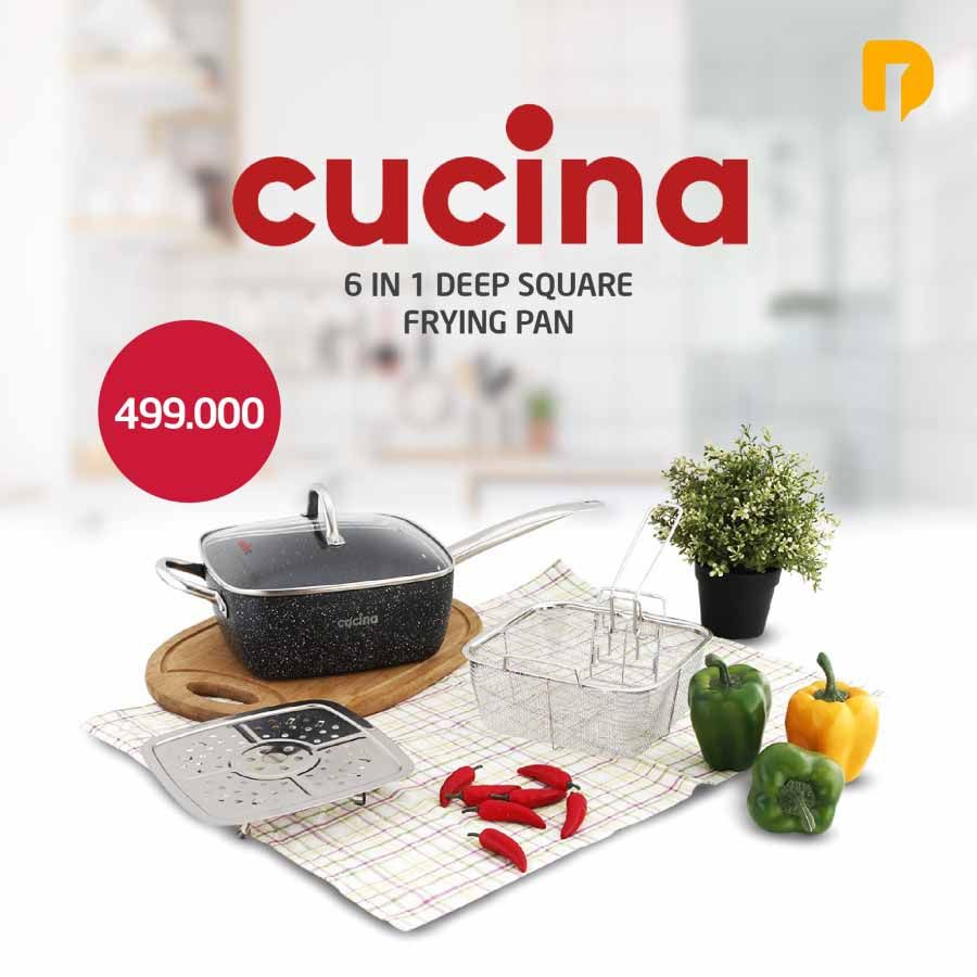 Cucina 6 in 1 Deep Square Frying Pan  Panci Penggorengan Deep Fryer - 1