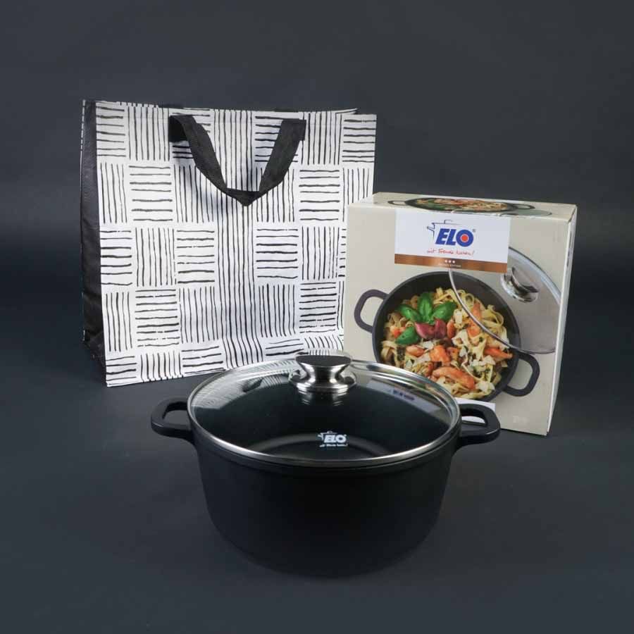 ELO Pot Alucast with Glass Lid 24 cm  Panci Alumunium Die Cast - 1