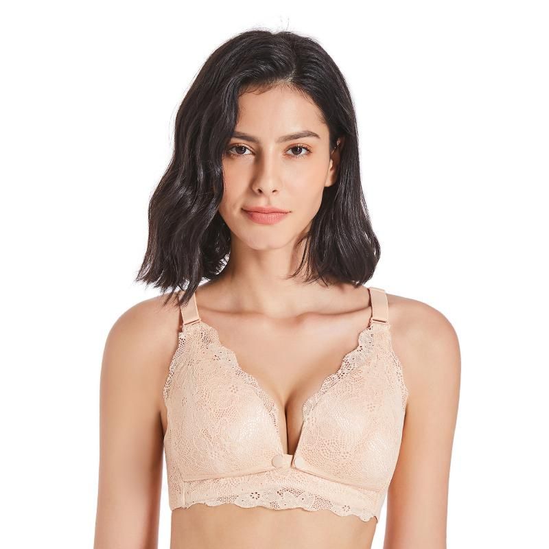 Mooimom Floral Lace Maternity & Nursing Bra - Bra Hamil & Menyusui - Nude M - 1