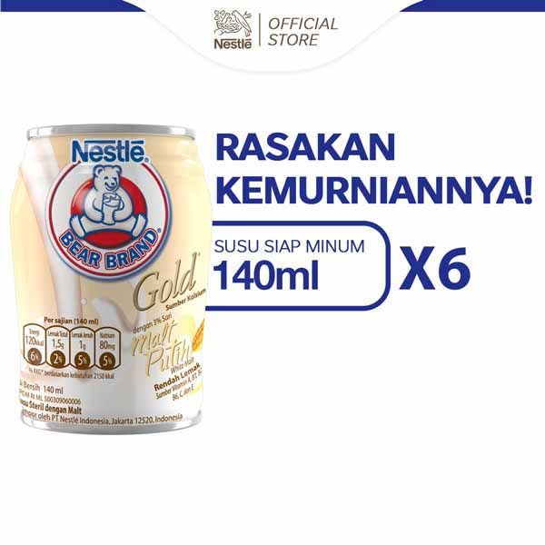 Bear Brand Gold White Malt 140Ml 6 Pcs - 1