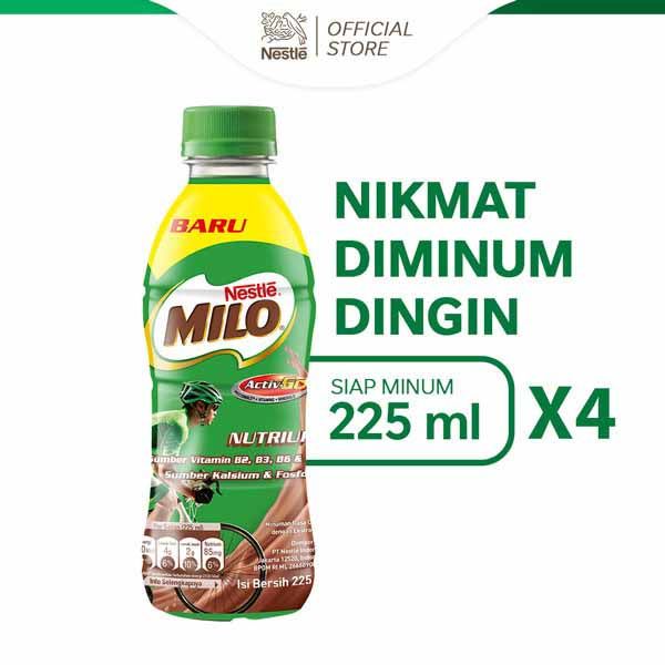 Milo Susu Coklat Nutri Up Minuman Botol 225Ml X 4Pcs - 1