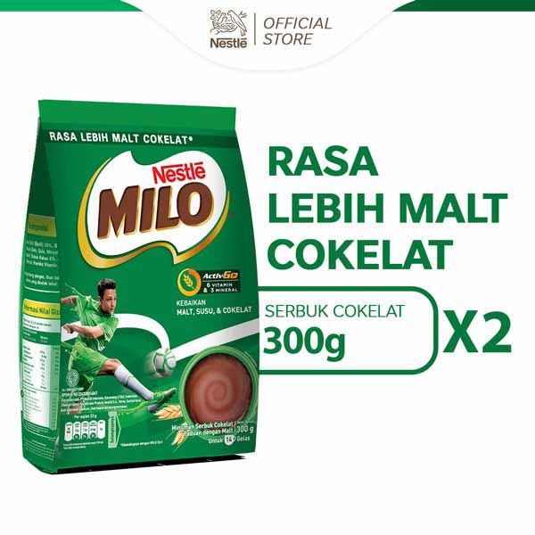 Milo Activ-Go Susu Coklat Pouch 300G X 2Pcs - 1