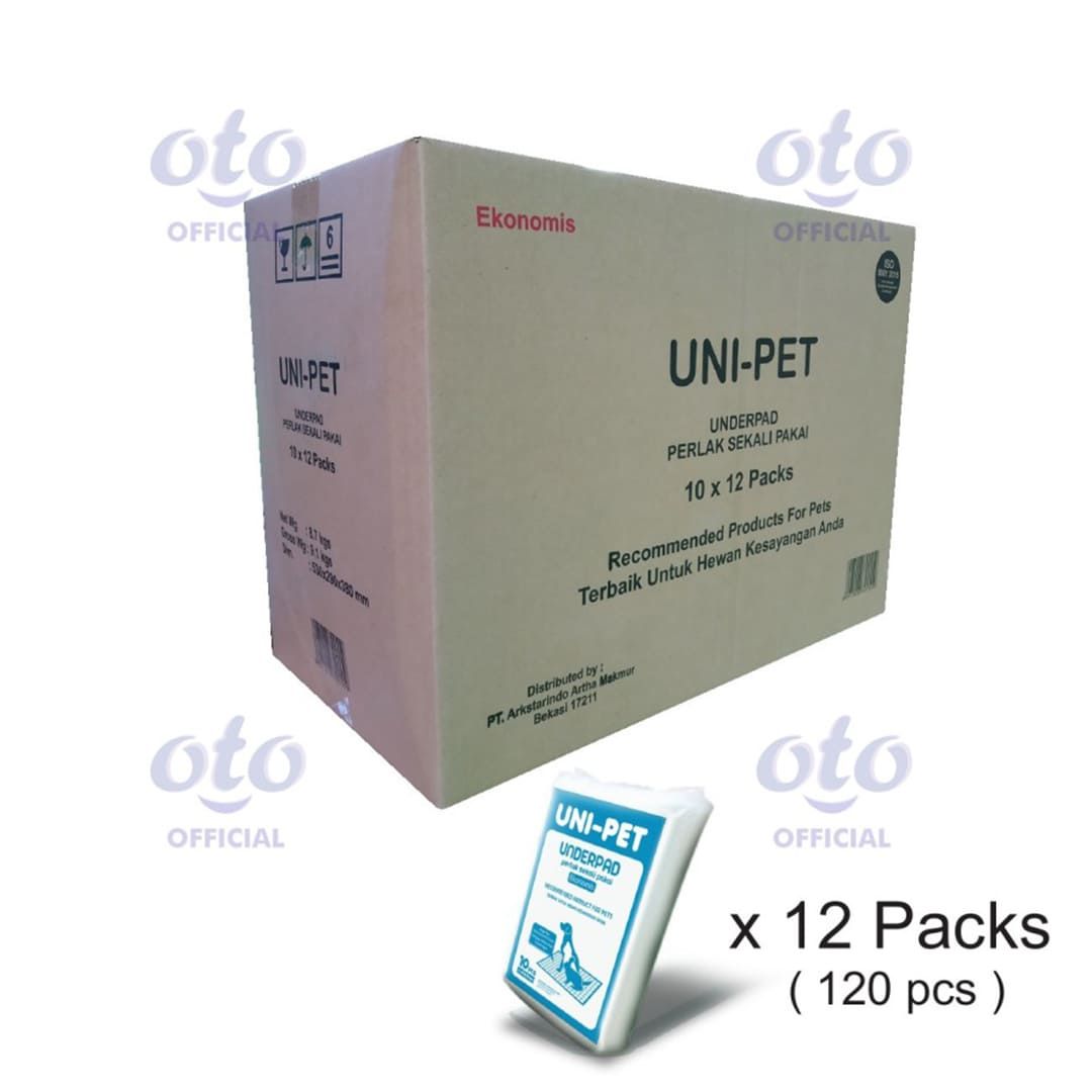 OTO UNIPET Underpad Perlak Hewan Peliharaan Anjing Kucing isi 10 pcs x 12 - 1