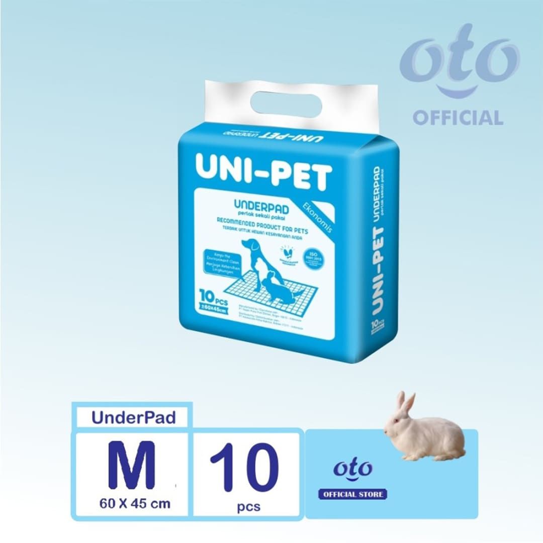 OTO UNI PET Underpad Perlak Alas Hewan Anjing Kucing Kelinci uk 60 x 45 cm - 1