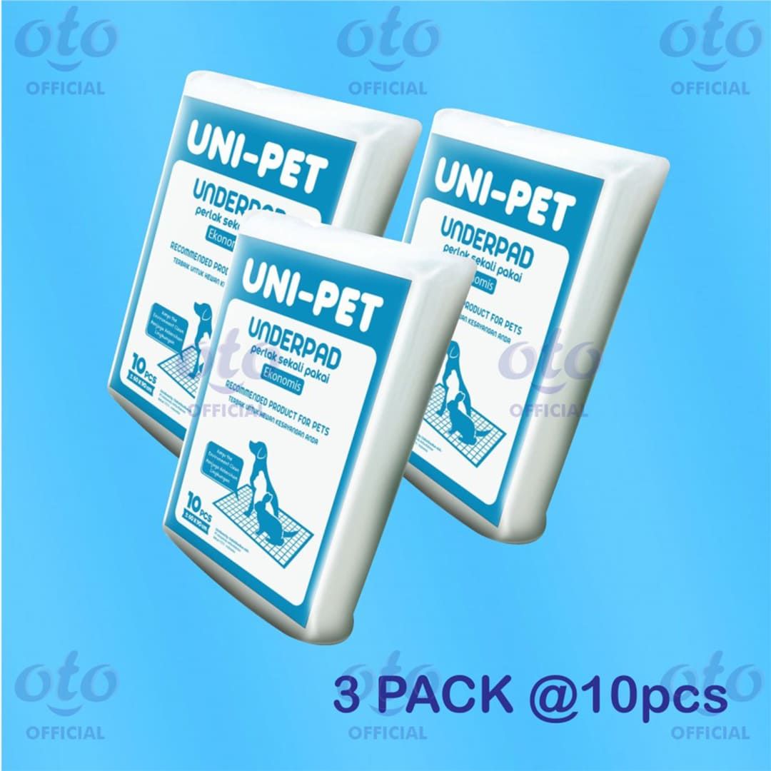 OTO UNI PET Underpad Perlak Alas Kandang Anjing Kucing 3 Pack (isi 30 pcs) - 1