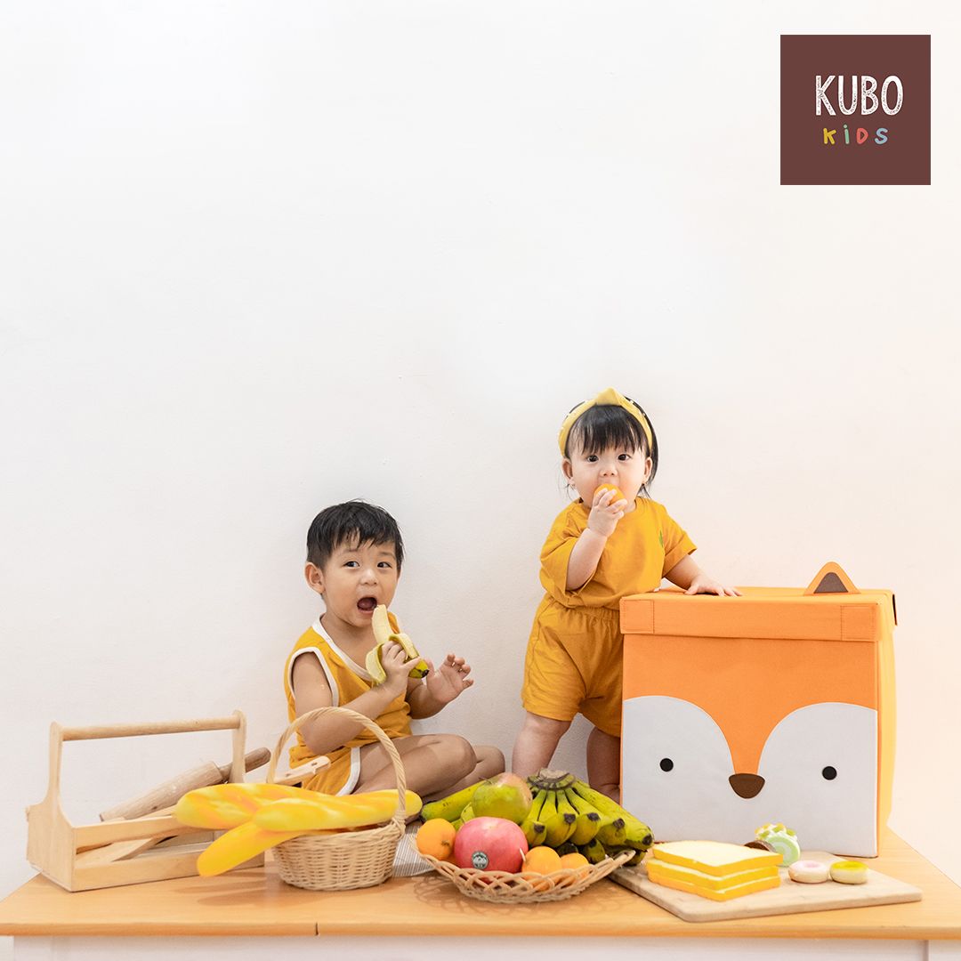 Kubo Kotak Penyimpanan Mainan Anak Rubah Kitsune 35X35X35 - 2