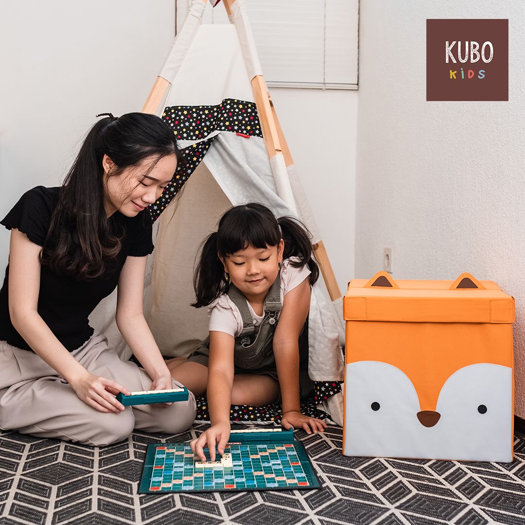 Kubo Kotak Penyimpanan Mainan Anak Rubah Kitsune 35X35X35 - 3