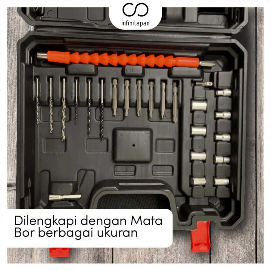 Bor Tanpa Kabelmesin Bor Elektrik Electric Drill Cordless 68V - 3