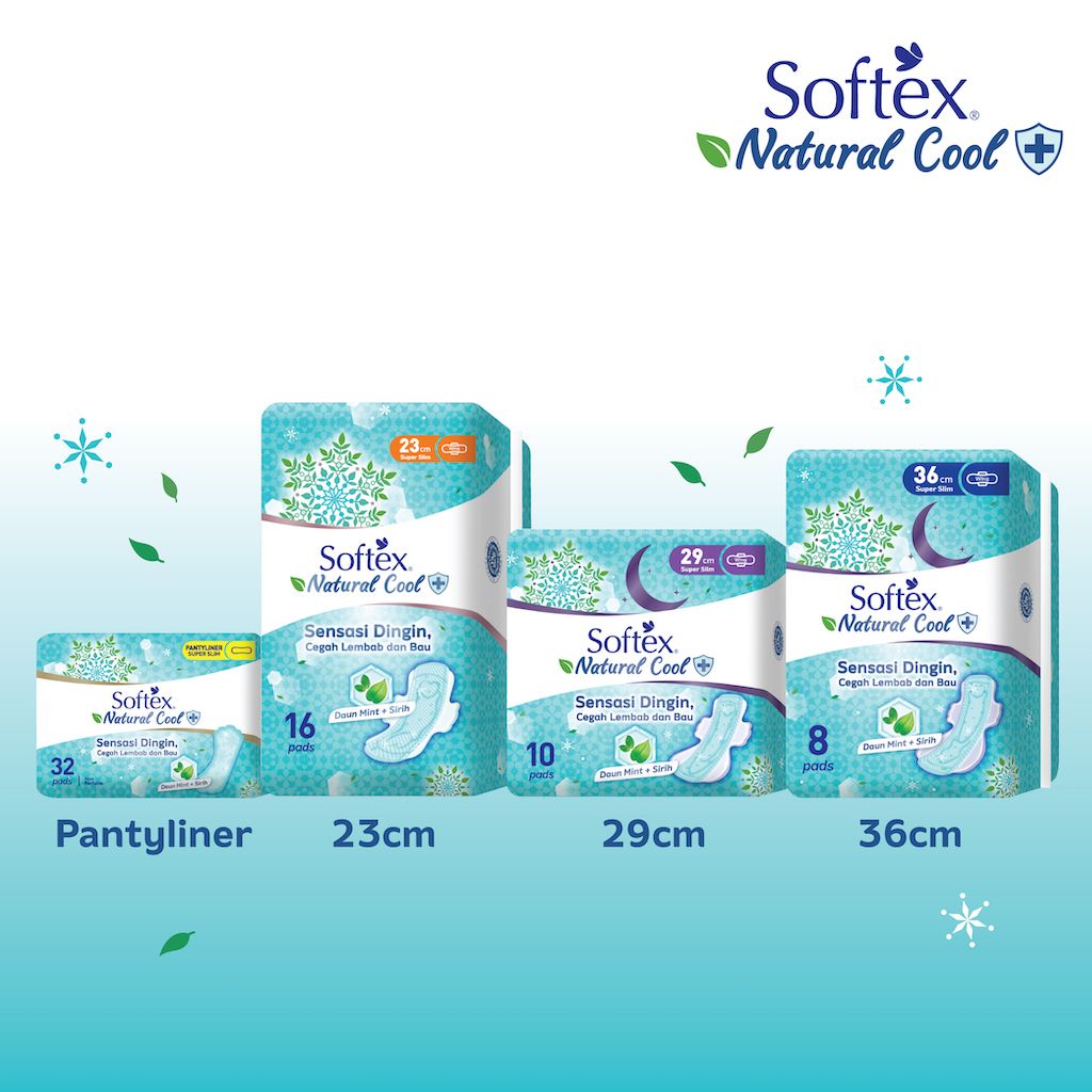 Softex Natural Cool Super Slim 36cm 8s - Pembalut Cool / Dingin Malam - 3