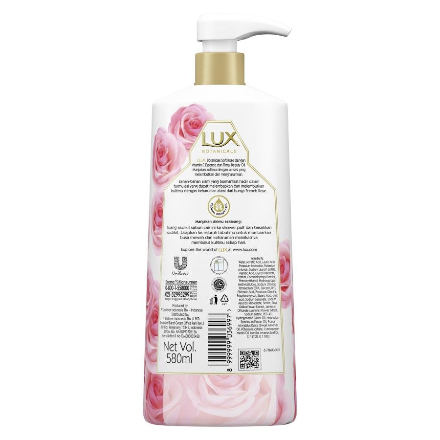 Lux Sabun Cair Pink Soft Touch Pump 580Ml - 3