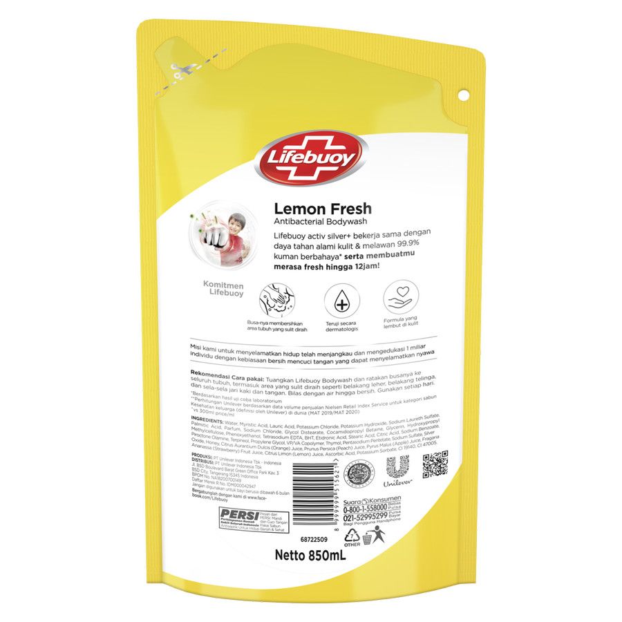 Lifebuoy Sabun Cair Lemon Fresh Refill 900Ml - 3