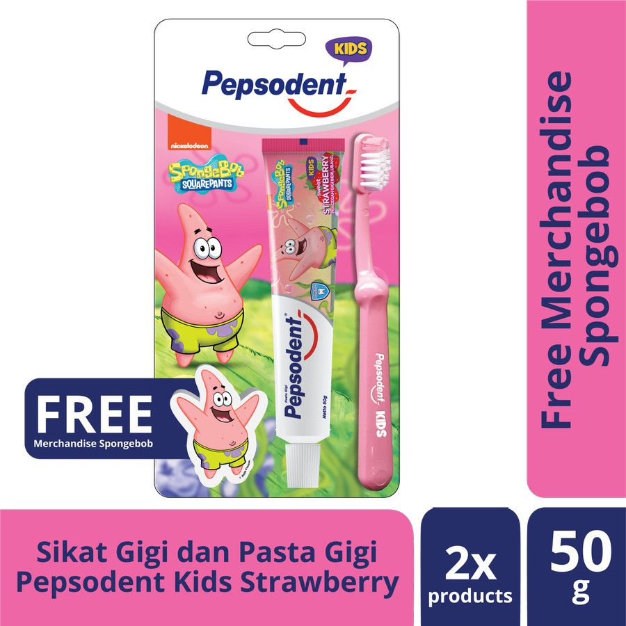 Pepsodent Kids Pasta Gigi Dan Sikat Gigi Anak Patrick 50G+1Pc - 1