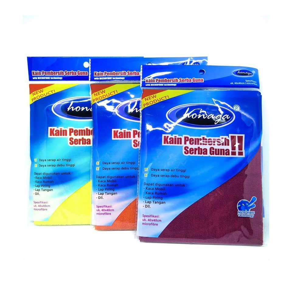 Honaga PREMIUM Microfiber Lap Pembersih Serbaguna Kain Detailing Mobil   - Kuning - 1