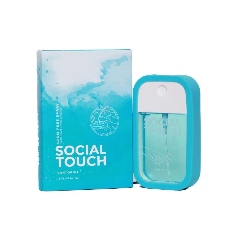 Pocket Hand Sanitizer Food Grade Social Touch Germ Free Spray 45 mL  - Biru - 1