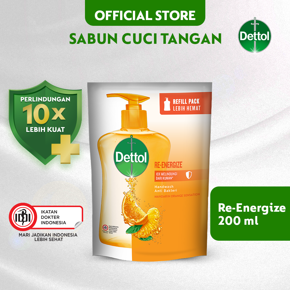 Dettol Sabun Cuci Tangan Re-energize 200ml - 2