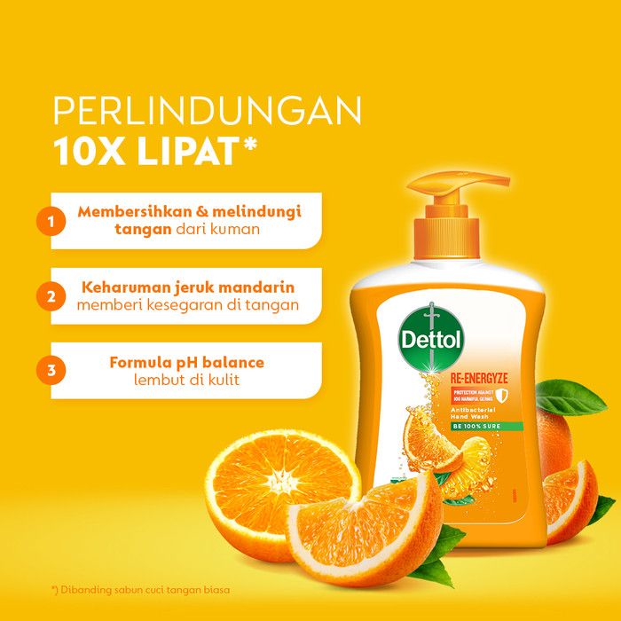 Dettol Sabun Cuci Tangan Re-energize 200ml - 4