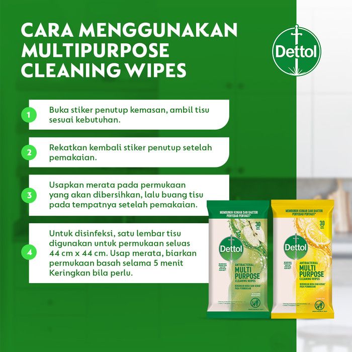 Dettol Multi Purpose Cleaner Wipes Lemon 30s - 6