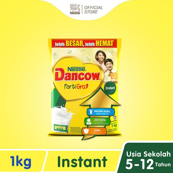 Nestlé DANCOW FortiGro Susu Bubuk Instan Usia Sekolah Pouch 1 Kg - 2