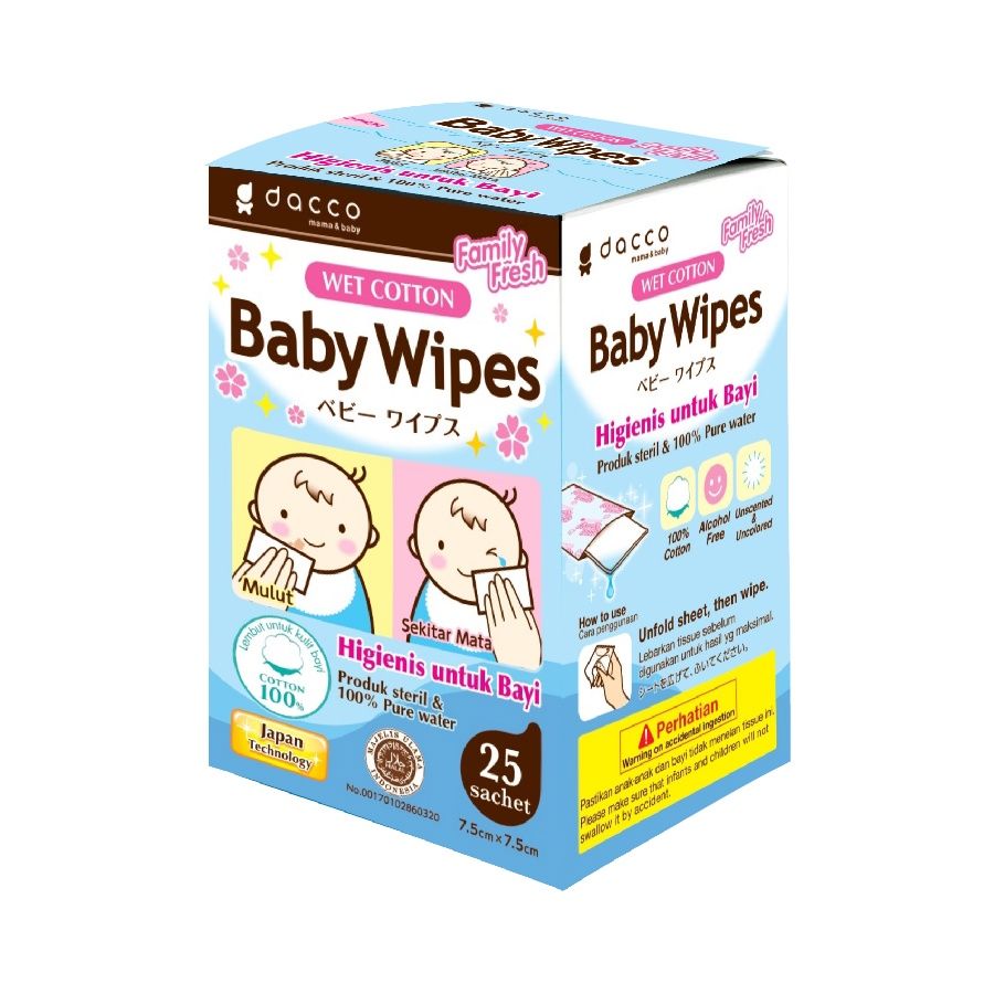 Dacco Baby Wipes Isi 25 Sachet Tisu Basah Bayi - 2