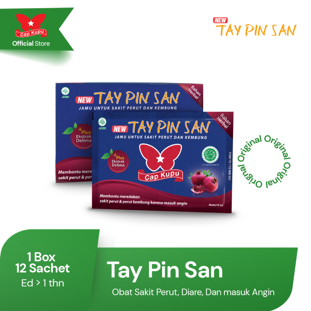 Tay Pin San Obat Sakit Perut. Diare. Masuk Angin - Cair (12 sachet) - 1