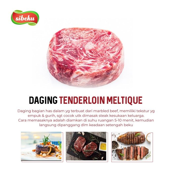 Daging Sapi Meltique Tenderloin Halal 200 gram Frozen Food AUS-Sibeku - 3