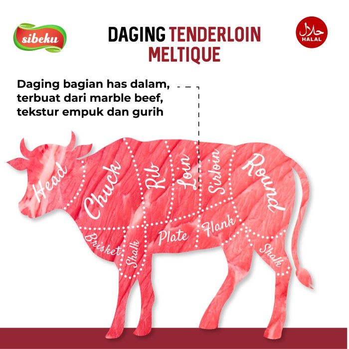 Daging Sapi Meltique Tenderloin Halal 200 gram Frozen Food AUS-Sibeku - 4