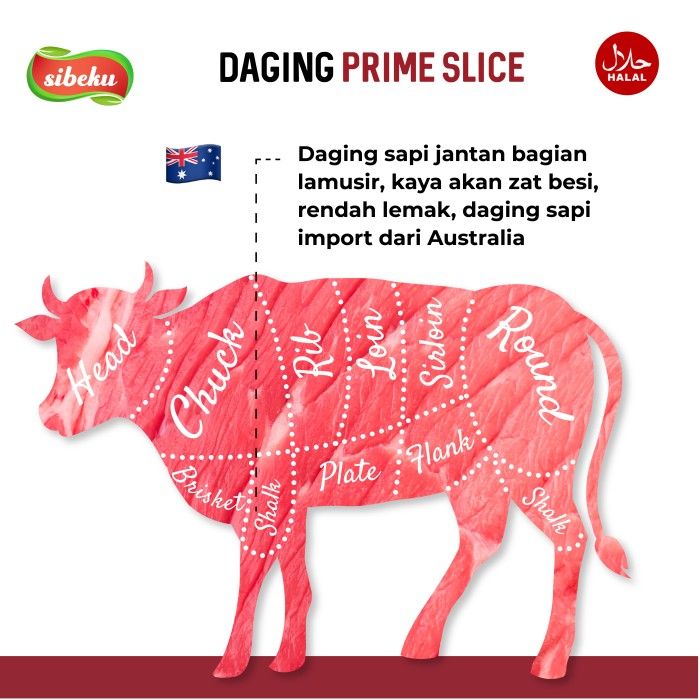 Daging Sapi Beef Slice Premium Halal 500 gram Frozen Food AUS - Sibeku - 4