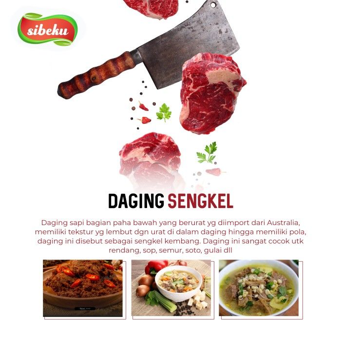 Daging Sapi Sengkel Halal 1 Kg Frozen Food Import AUS - Sibeku - 3