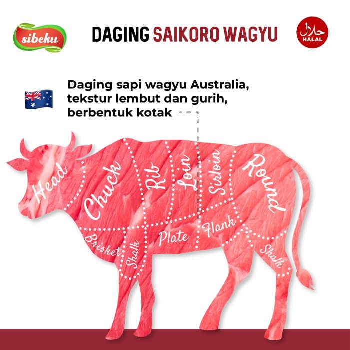 Daging Sapi Wagyu Saikoro Beef Halal 500 gram Frozen Food AUS - Sibeku - 4