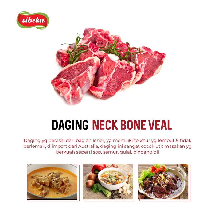 Daging sapi tulang leher neck bone halal 500 gram New Zealand - Sibeku - 3