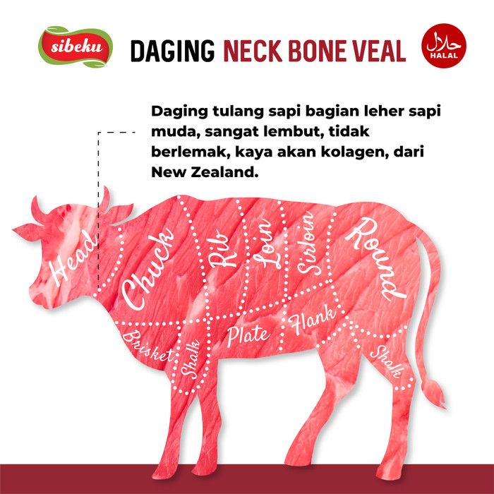 Daging sapi tulang leher neck bone halal 500 gram New Zealand - Sibeku - 4