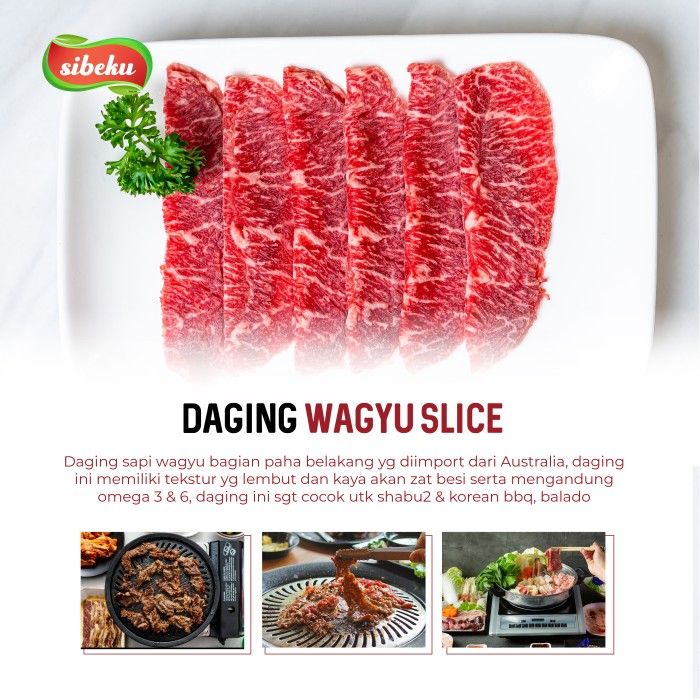 Daging Sapi Wagyu Slice Beef Halal 500 gram Frozen Food AUS - Sibeku - 3