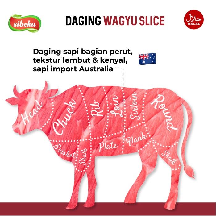 Daging Sapi Wagyu Slice Beef Halal 500 gram Frozen Food AUS - Sibeku - 4