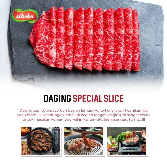 Daging Sapi Beef Slice Special Halal 500 gram Frozen Food AUS - Sibeku - 3