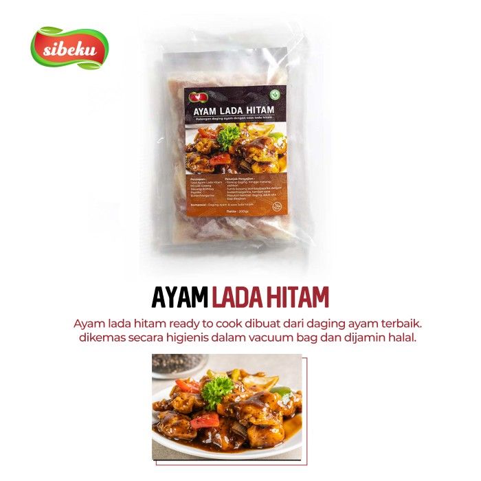 Daging Ayam Dengan Saos Lada Hitam Halal 200 gram Ready To Cook-Sibeku - 3