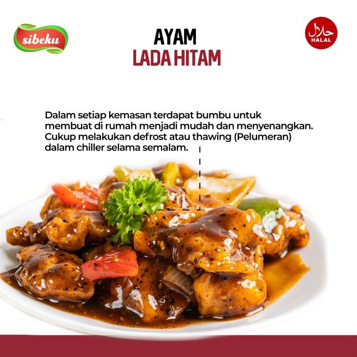 Daging Ayam Dengan Saos Lada Hitam Halal 200 gram Ready To Cook-Sibeku - 4