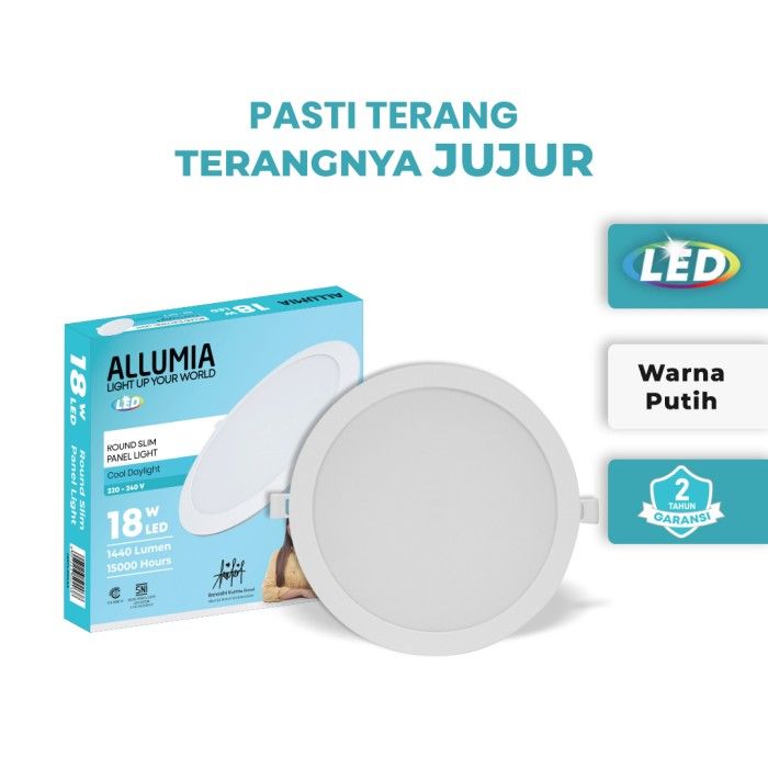 Lampu LED Downlight Round Panel Slim 18 Watt Putih - 5