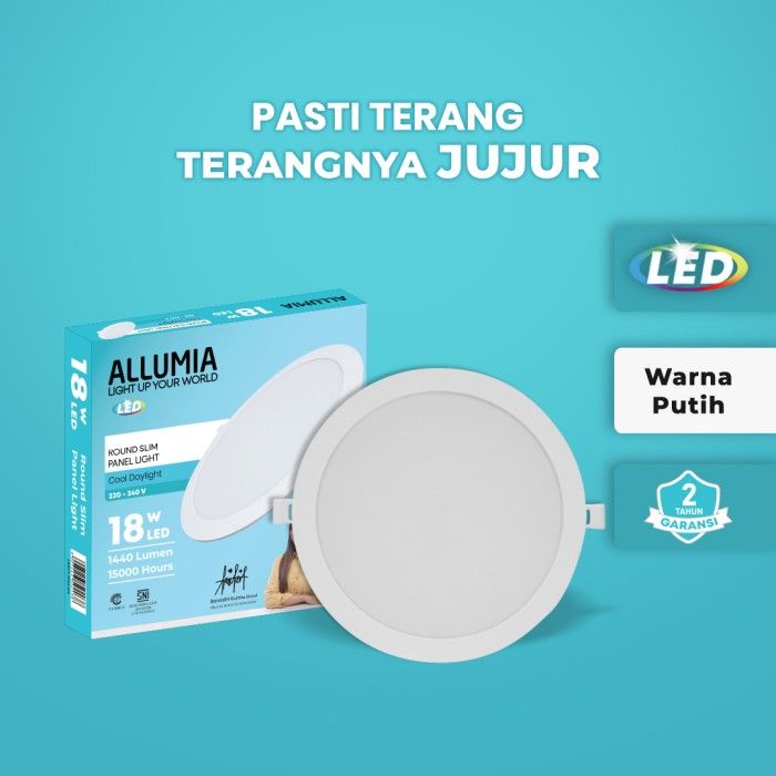 Lampu LED Downlight Round Panel Slim 18 Watt Putih - 4