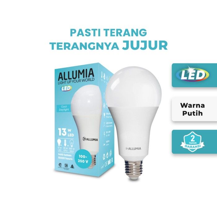 Allumia 13 Watt Lampu Bohlam LED Bulb 6500k Putih (Cool White) - 5