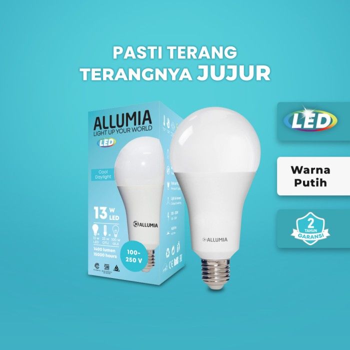 Allumia 13 Watt Lampu Bohlam LED Bulb 6500k Putih (Cool White) - 4