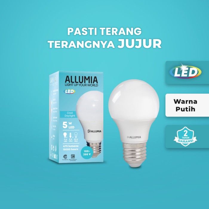 Allumia 5 Watt Lampu Bohlam LED Bulb 6500k Putih (Cool White) - 4